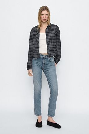 شلوار جین سرمه ای زنانه پنبه ای Massimo Dutti - کد 895720008