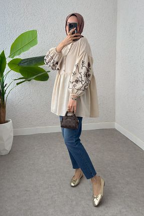 تونیک حجاب طوسی زنانه بافتنی Salih Çelebi - کد 897056568