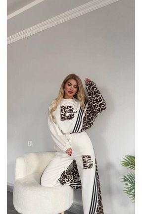 ست بالاتنه و پائین تنه سفید زنانه بافتنی Genel Markalar - کد 895791109