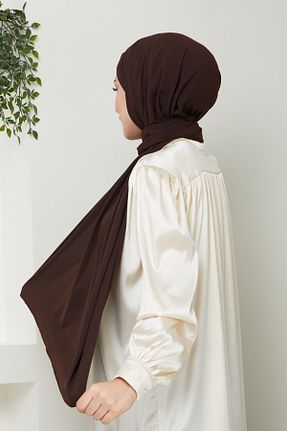 شال قهوه ای زنانه Medine İpeği FATELLA - کد 895827548