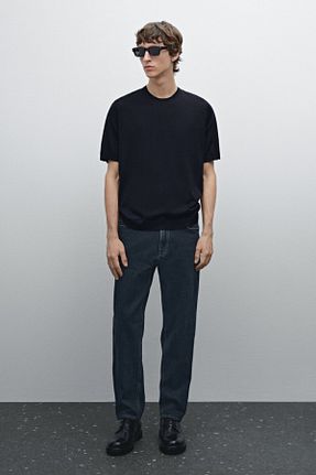 تیشرت سرمه ای مردانه یقه دوچرخه Massimo Dutti - کد 889642199