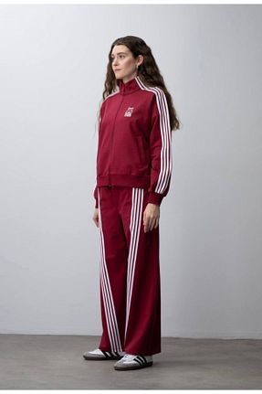 ست بالاتنه و پائین تنه زرشکی زنانه بافت LOCO LOCO - کد 895867081