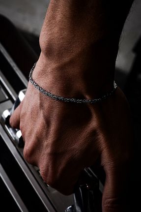 دستبند نقره سبز مردانه 925 عیار Ricco Jewellery - کد 895901471