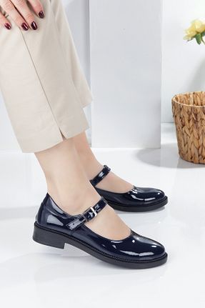 کفش لوفر سرمه ای زنانه چرم مصنوعی EYLÜLDEN MODA SHOES - کد 897203436