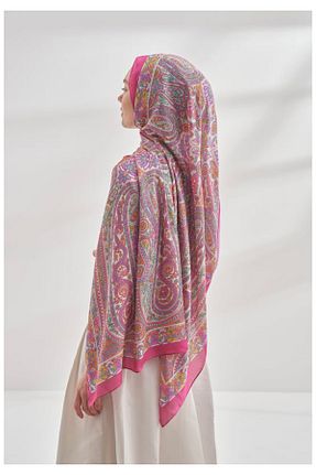 شال صورتی زنانه ابریشم ARMANDA - کد 895901025