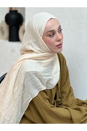 شال بژ زنانه پنبه ای Modakaşmir - کد 895901597