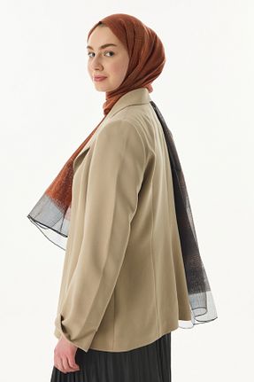 شال نارنجی زنانه ابریشم FENZA SCARF - کد 895943900