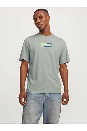 تیشرت سبز مردانه یقه دوچرخه Jack & Jones - کد 867727776