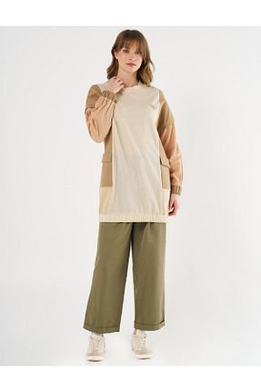 سوئیشرت حجاب بژ زنانه بافتنی KYR - کد 895978791