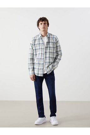 پیراهن سبز مردانه یقه پیراهنی LC Waikiki - کد 904781285