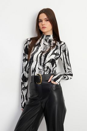بادی رنگی زنانه یقه نیم ماهیگیر Bipantolon - کد 902918103