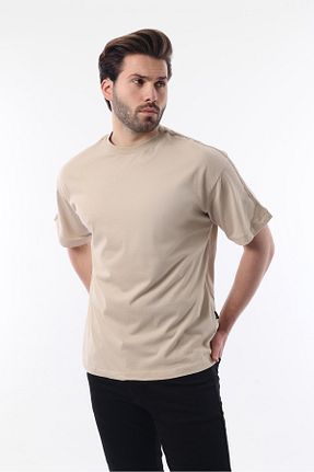 تیشرت قهوه ای مردانه اورسایز Madmext - کد 896012054