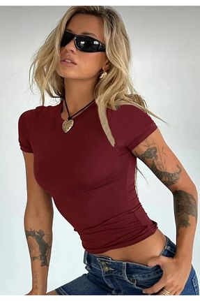 بادی زرشکی زنانه یقه دوچرخه MEGOMEL - کد 896017170