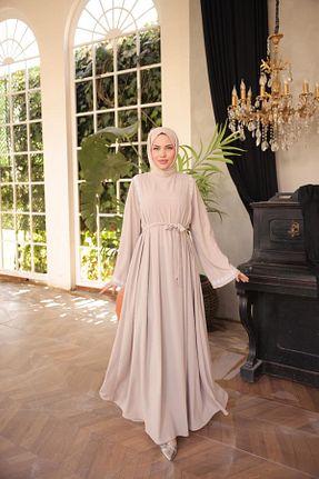 لباس حجاب بژ زنانه رگولار Nissra - کد 896011585