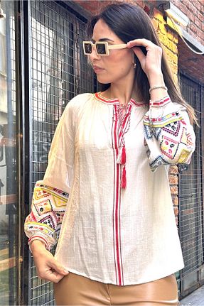 بلوز نباتی زنانه ساده Ateilerdijle - کد 896030811