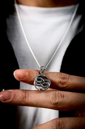 گردنبند نقره سفید زنانه 925 عیار Ebrar Silver - کد 896028363
