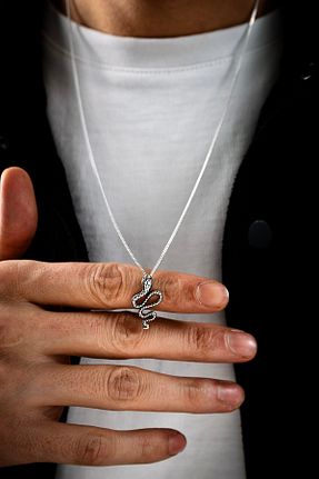 گردنبند نقره سفید زنانه 925 عیار Ebrar Silver - کد 896027544