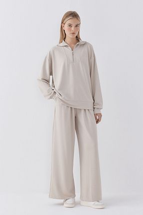 ست بالاتنه و پائین تنه بژ زنانه پنبه ای MODA - کد 896030233