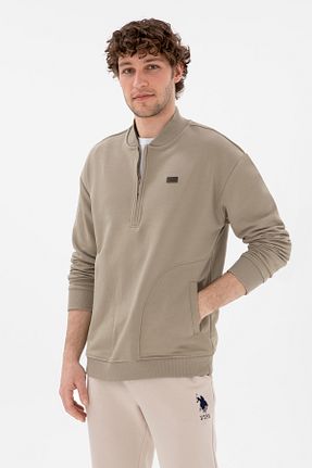 سوئیشرت خاکی مردانه ساده U.S. Polo Assn. - کد 896042280