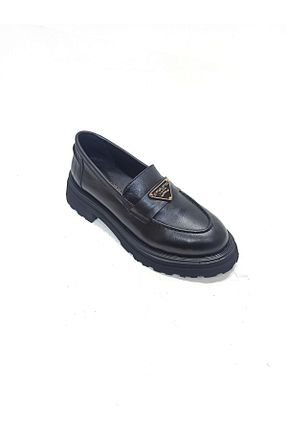 کفش لوفر مشکی زنانه چرم خالص ALBİNİ - کد 897407805