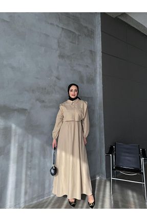 لباس حجاب بژ زنانه رگولار ENSA TESETTUR - کد 896043535