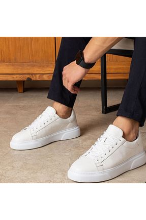 کفش اسنیکر سفید مردانه چرم اصل Luccashoes - کد 896058843
