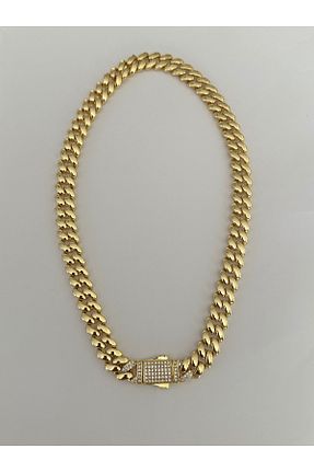 گردنبند استیل ( فولاد ) زرد زنانه استیل ضد زنگ the matdesign - کد 896080171