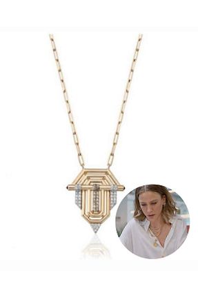 گردنبند استیل ( فولاد ) طلائی زنانه رودیوم Galia - کد 832946465
