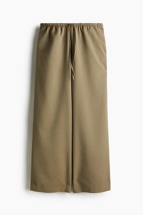 شلوار خاکی زنانه پاچه گشاد H&M - کد 896069690