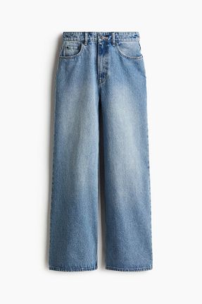 شلوار جین آبی زنانه پاچه گشاد H&M - کد 896069605