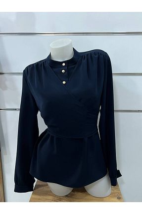 بلوز حجاب سرمه ای زنانه رگولار Setrms - کد 896087726