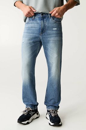 شلوار جین آبی مردانه پاچه ساده Pull & Bear - کد 896090387