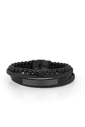 دستبند جواهر رنگی مردانه چرم Daniel Klein - کد 897416974