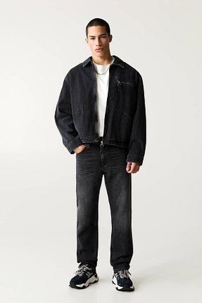 شلوار جین طوسی مردانه پاچه ساده Pull & Bear - کد 896090207