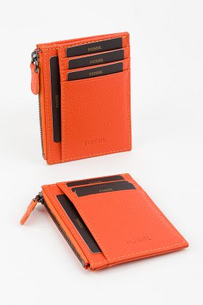 کیف پورتفوی و کلاچ نارنجی زنانه چرم خالص Fossil - کد 896089555
