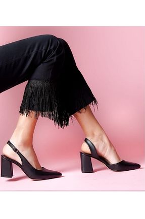 کفش پاشنه بلند کلاسیک مشکی زنانه چرم مصنوعی Chic Via - کد 896091416