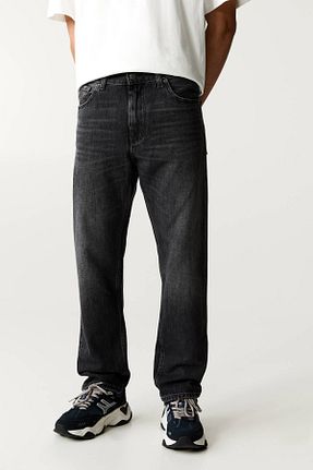 شلوار جین طوسی مردانه پاچه ساده Pull & Bear - کد 896090207