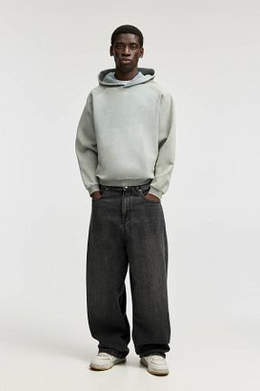 شلوار جین طوسی مردانه پاچه گشاد Pull & Bear - کد 896093371