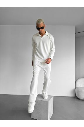 شلوار سفید مردانه لیکرا elkumoda - کد 896109063