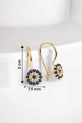 گوشواره نقره طلائی بچه گانه 925 عیار jelux silver - کد 850473155