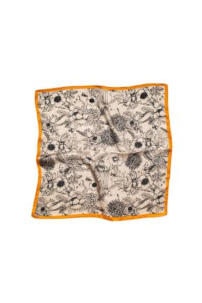 دستمال گردن سفید زنانه ابریشم CASHMERE AND SİLK MAWLANA - کد 674246800