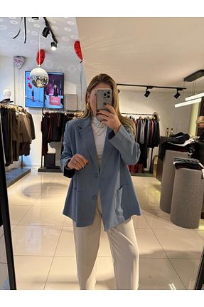 کت آبی زنانه اورسایز EFİL - کد 896112660