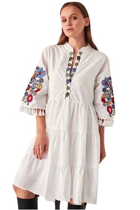 لباس سفید زنانه بافتنی Cassime - کد 856487909