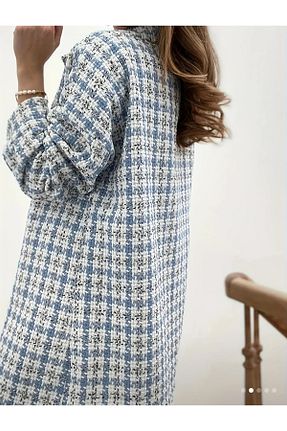 پالتو پشمی آبی زنانه اسلیم MODA - کد 896125940