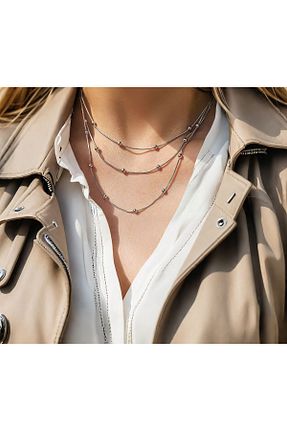 گردنبند استیل ( فولاد ) طوسی زنانه استیل (فولاد) MR - کد 896150414
