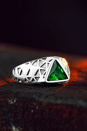 انگشتر نقره سبز مردانه 925 عیار Ring Of The King - کد 896153649
