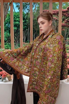 شال قهوه ای زنانه onliecraft - کد 896163729