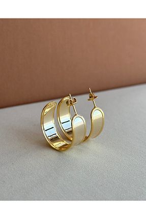 گوشواره جواهر زرد حلقه RiRi Store - کد 896159070
