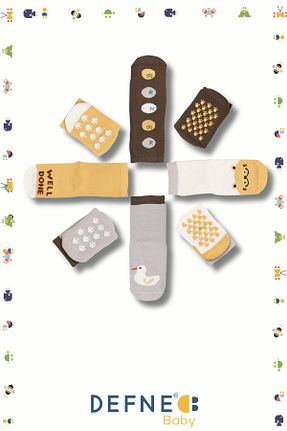 جوراب رنگی بچه گانه پنبه - الاستین Defne Baby - کد 883166411