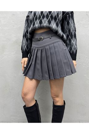 دامن طوسی زنانه الاستین DEQ FASHION - کد 886462576